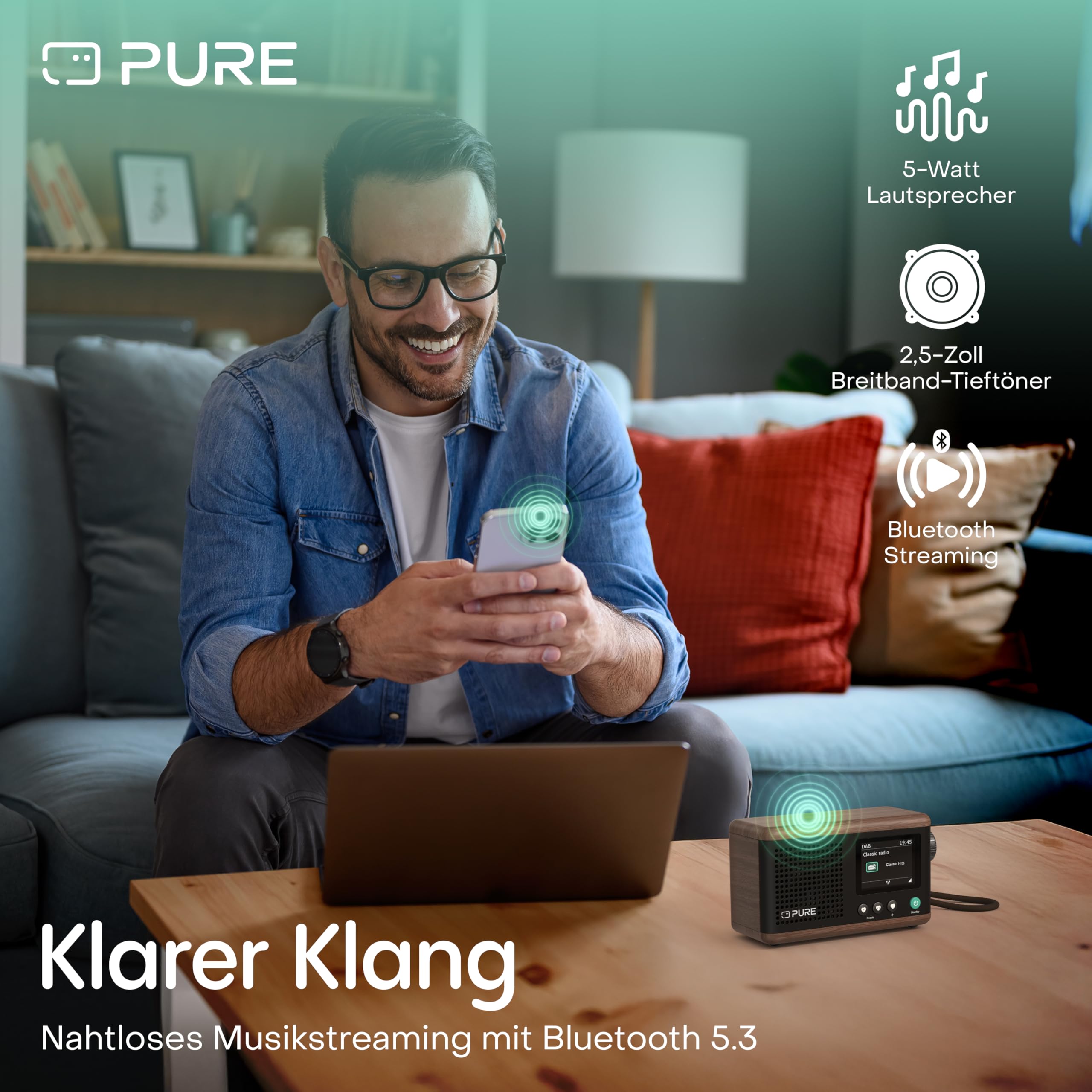 pure-classic-mini-digitalradio-dab-wei-15h-akku-bluetooth image 6