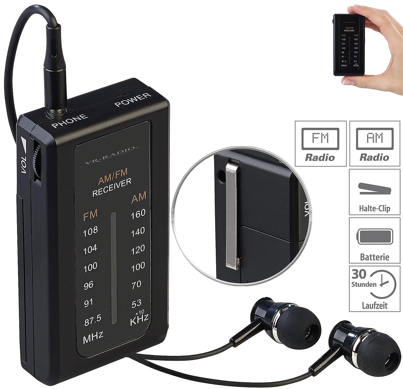 vr-radio-mini-taschenradio-fm-am-mit-ohrh-rer-clip image 3